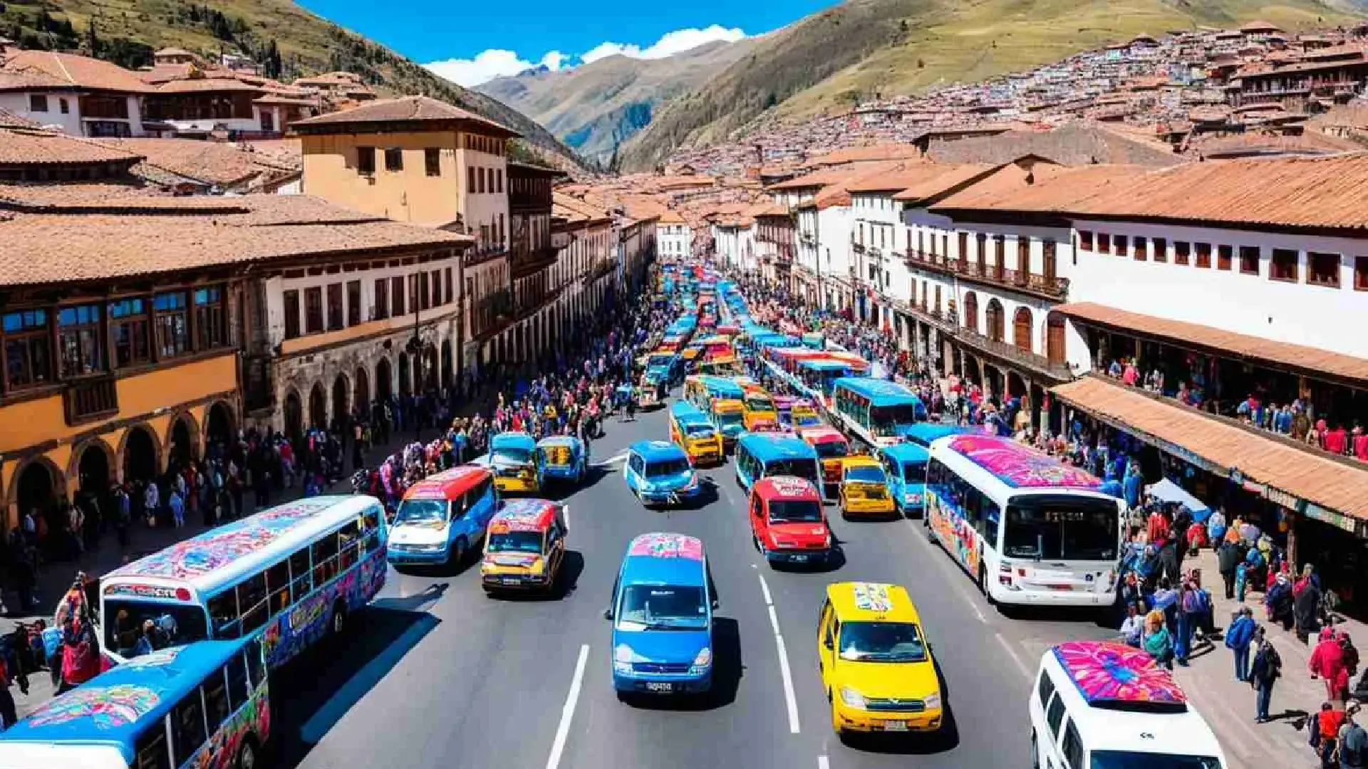 Bus panorámico en la ciudad del cusco